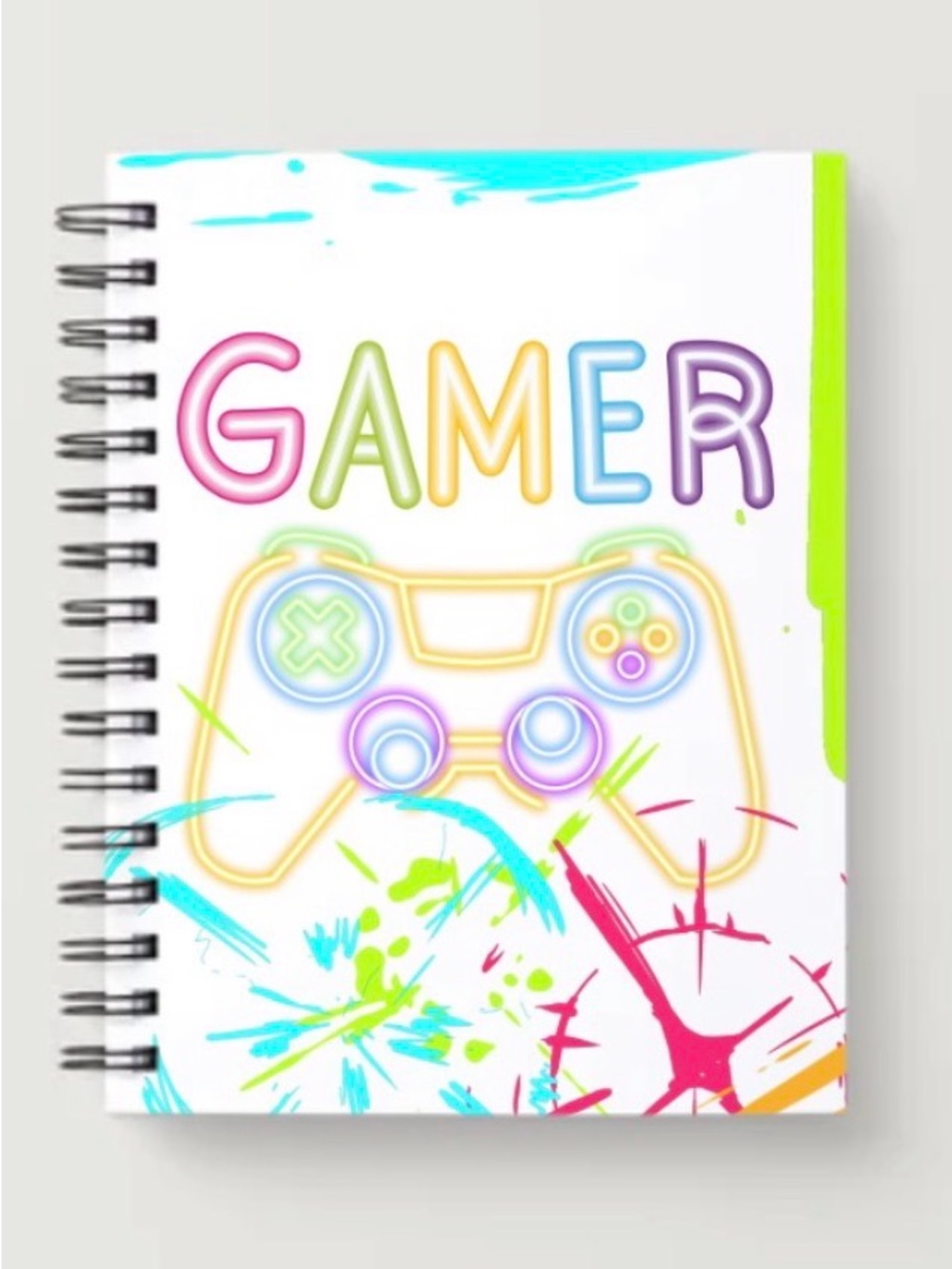 Gamer Neon Spiral Notebook - Multicolor